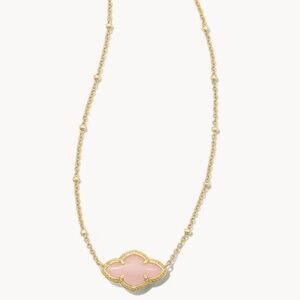 Kendra Scott "Abbie" Gold Pendant Satellite Necklace in Rose Quartz NWT